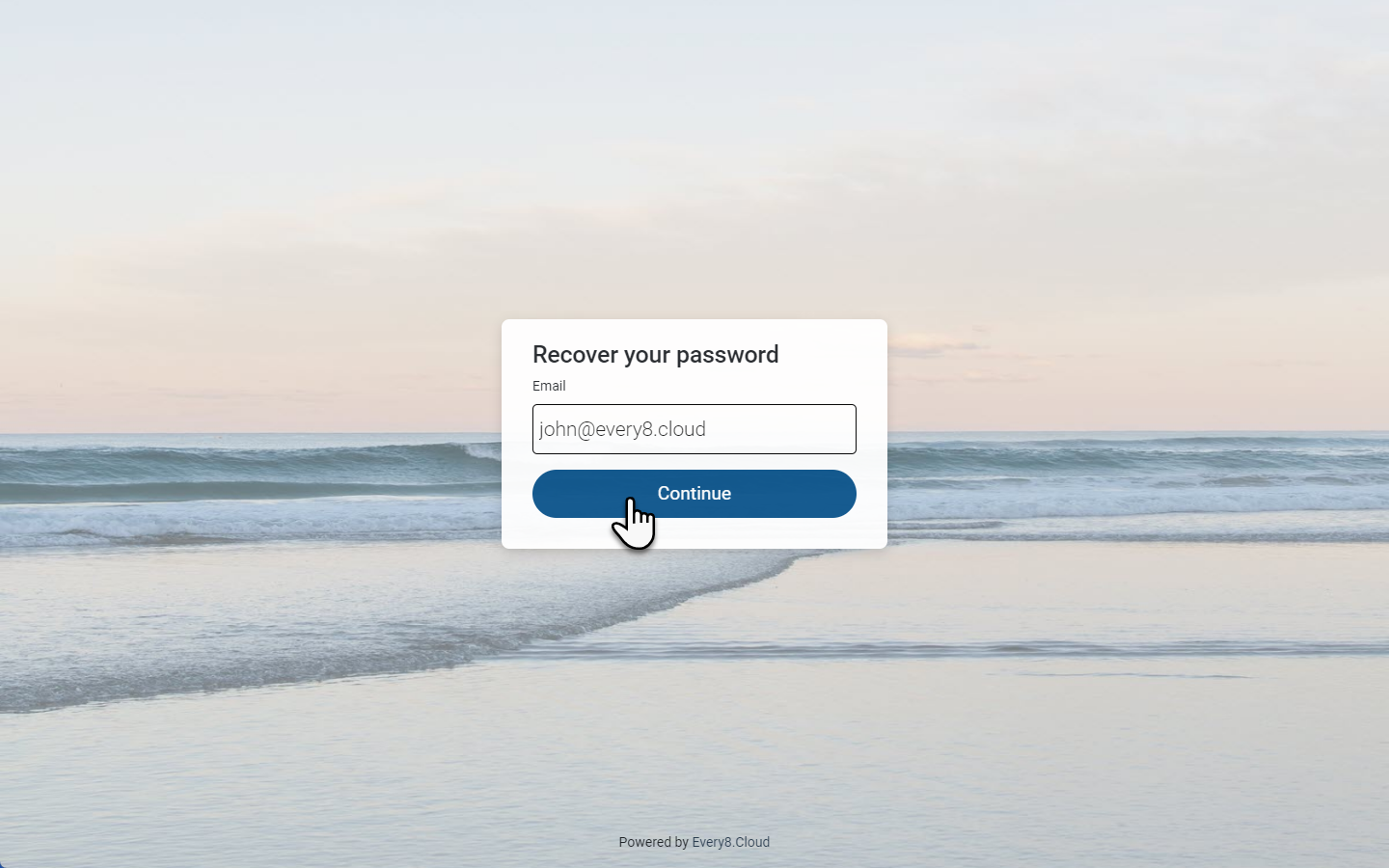 Forgot your password screenshot