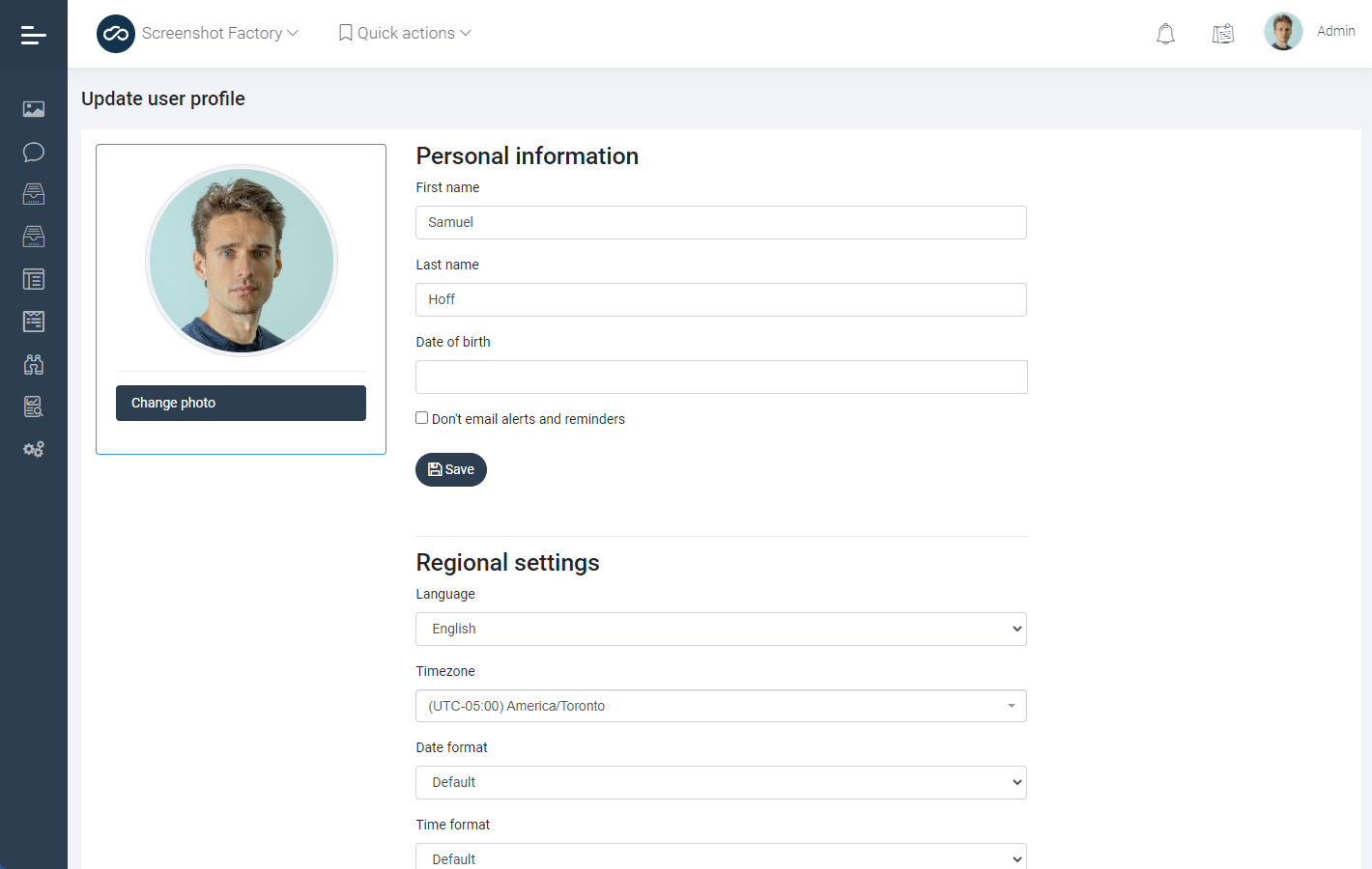 User profile screenshot
