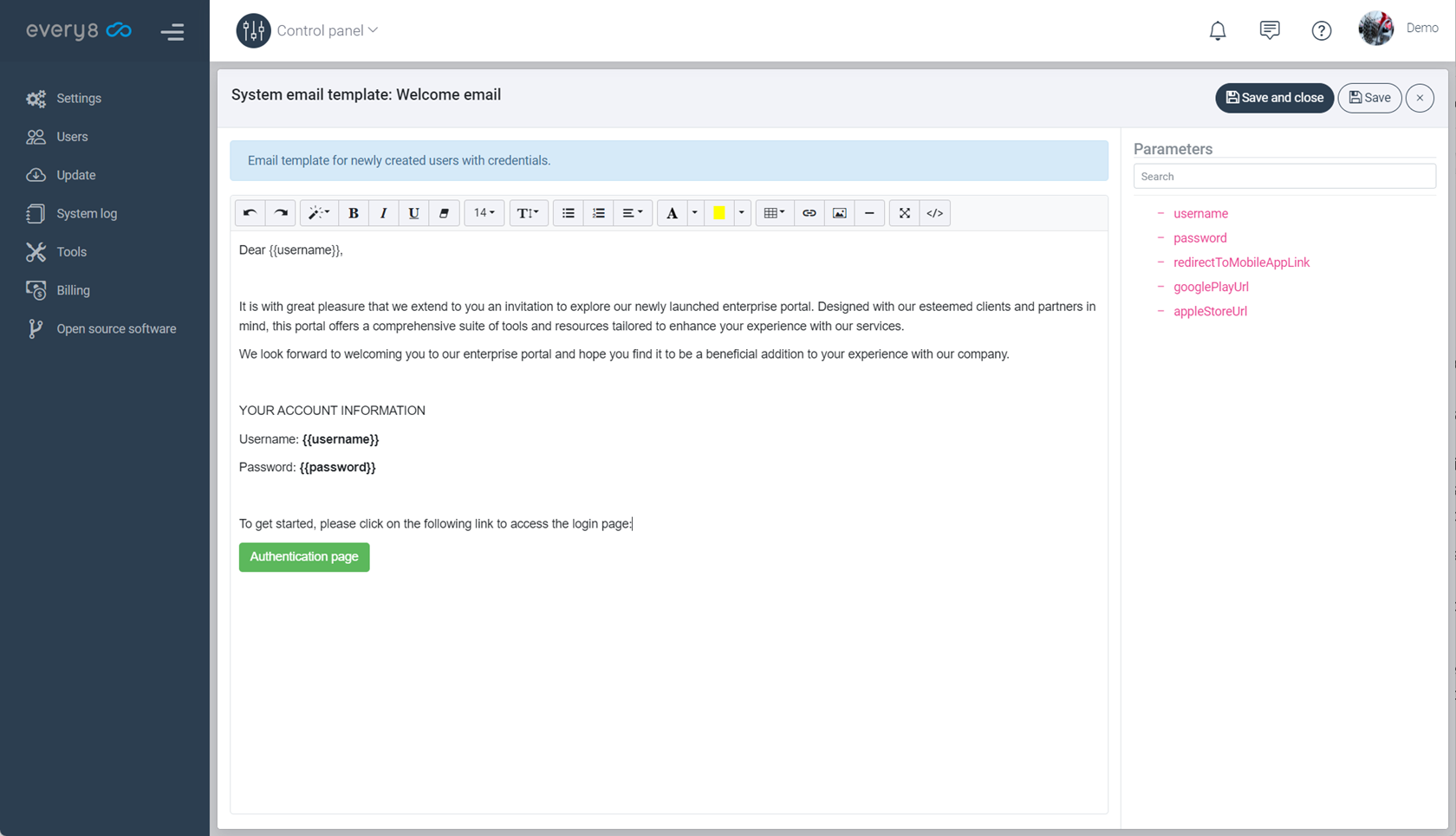 Administration Workshop: Standard Email Templates